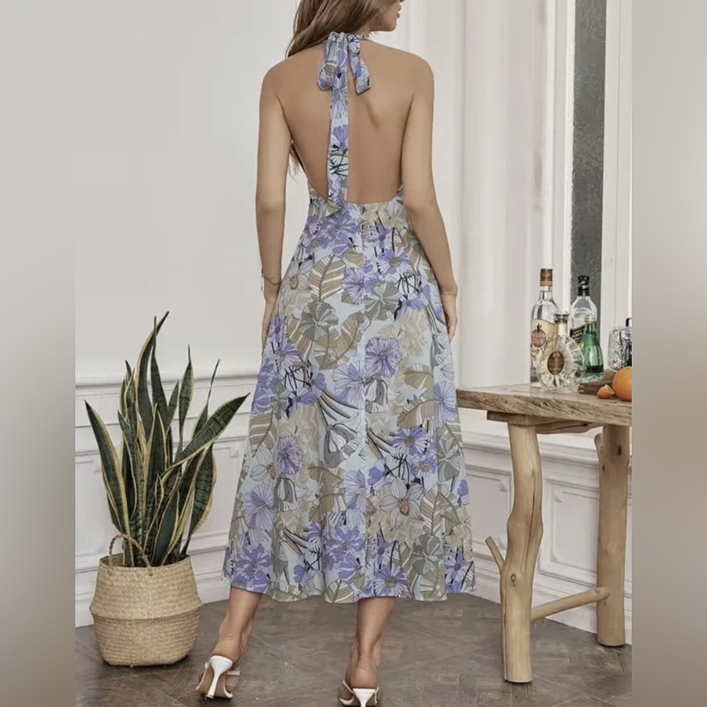 CUPSHE Miramar Floral Halter Neck Dress EUC - Picture 2 of 8